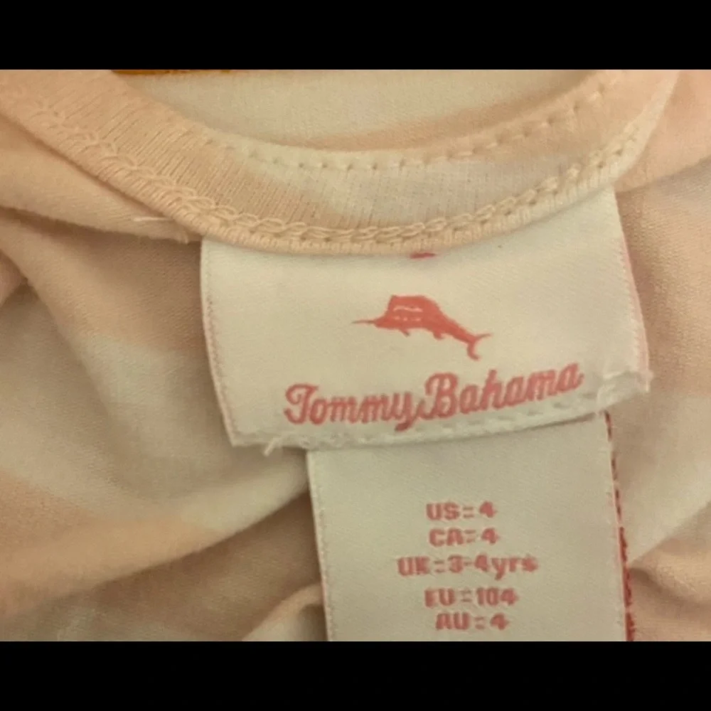 Tommy Bahama Girls Size 4 Pink & White Striped Unicorn Sequin Dress & Headband